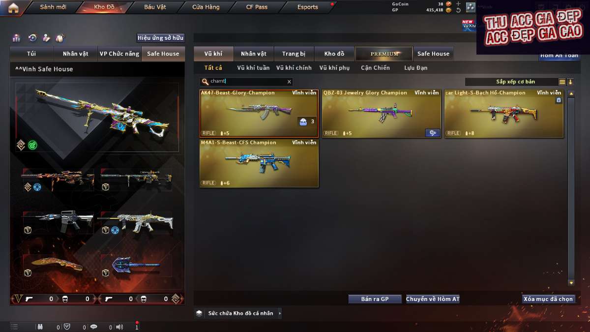 shop acc cf uy tin gia re
